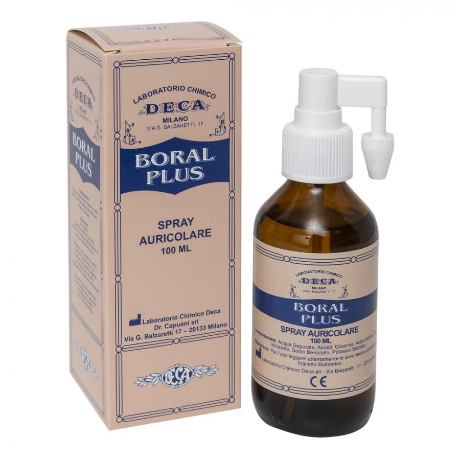 Deca - Boral Plus Spray Auricolare 100 ml per Igiene e Protezione dell'Orecchio