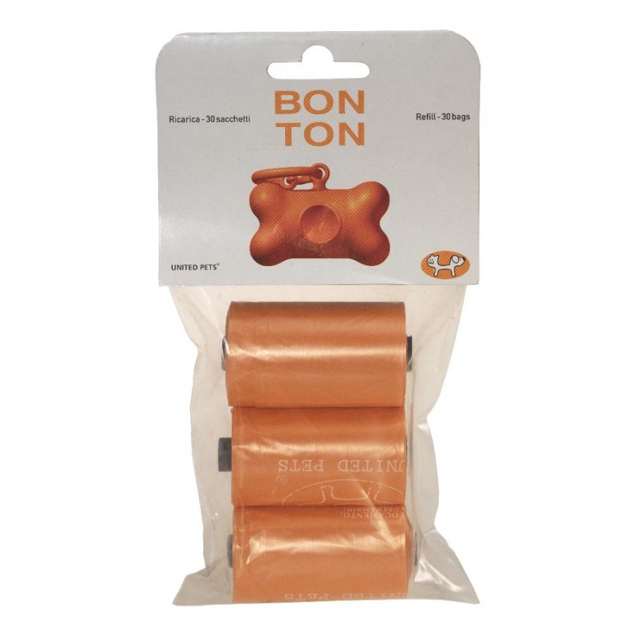 Bon Ton Ricarica Sacchetti Per Dispenser Regular Arancio 30 Pezzi - Pratici Sacchetti Igienici per Raccolta Escrementi