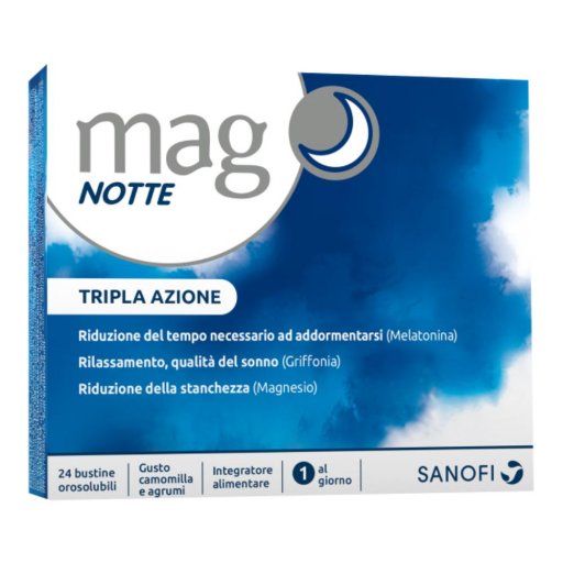 Mag Notte Integratore 24 Buste Agrumi - Supporto al Sonno e al Recupero Energetico