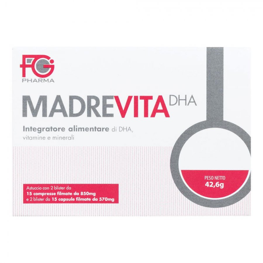 Madrevita DHA 30 Compresse + 30 Capsule - Integratore Alimentare per Gravidanza e Allattamento