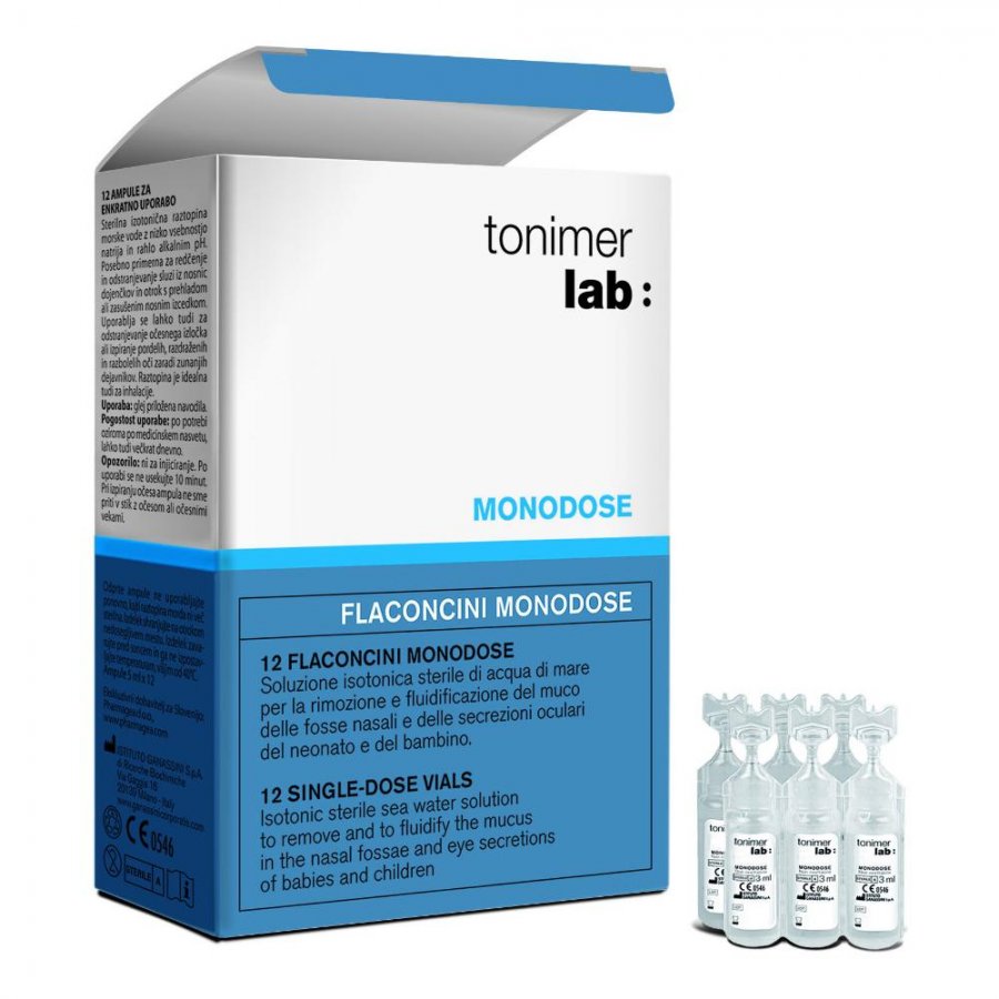 Tonimer Lab - Monodose Rimozione e fluidificazione del muco 12 flaconcini 5 ml