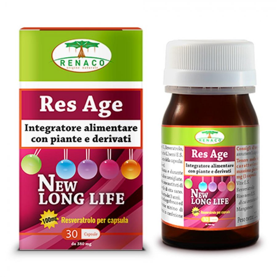 Renaco Res Age 30 capsule - Integratore Antiaging per Migliorare le Capacità Neurocognitive e Cardiache