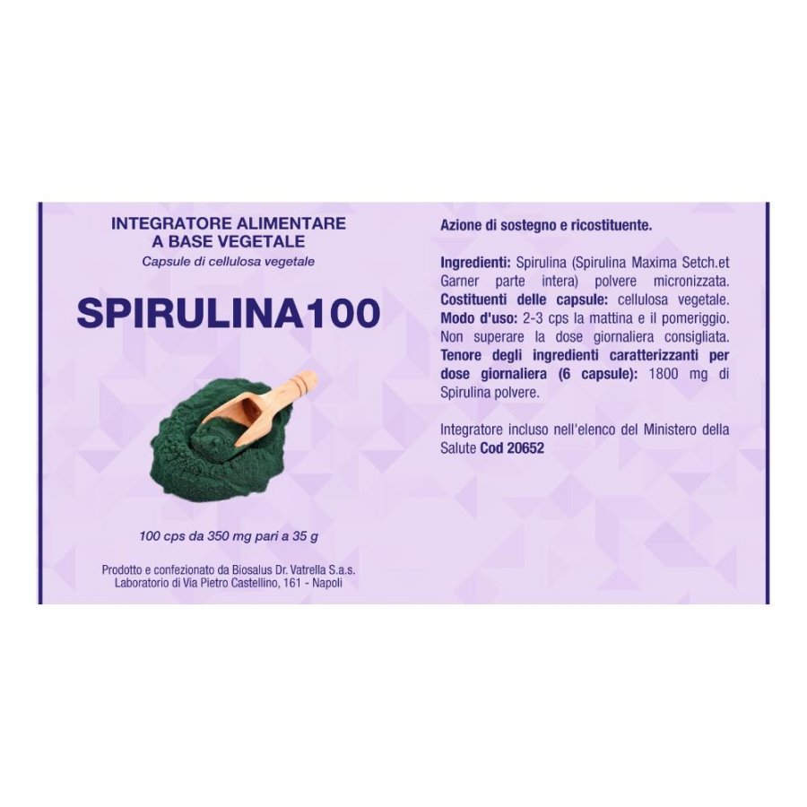 SPIRULINA 100 100 Cps Biosalus