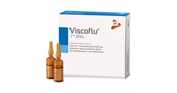 Pharma Line - Viscoflu 10 Fiale da 5ml - Soluzione Salina Ipertonica  Sterile per Nebulizzatore e Instillazione