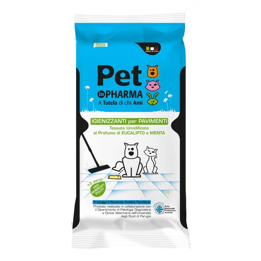 Pet In Pharma Panni Igienizzanti Pavimenti 12 Pezzi - Pulizia Efficace per la Tua Casa