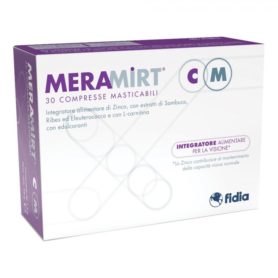 Meramirt Cm 30 Compresse Masticabili - Integratore per contrastare l'astenopia e migliorare la funzionalità visiva