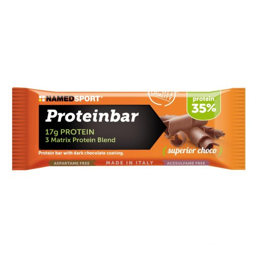 Named Sport - Proteinbar 50g Gusto Superior Choco - Barretta Proteica per il Fitness e il Recupero Muscolare