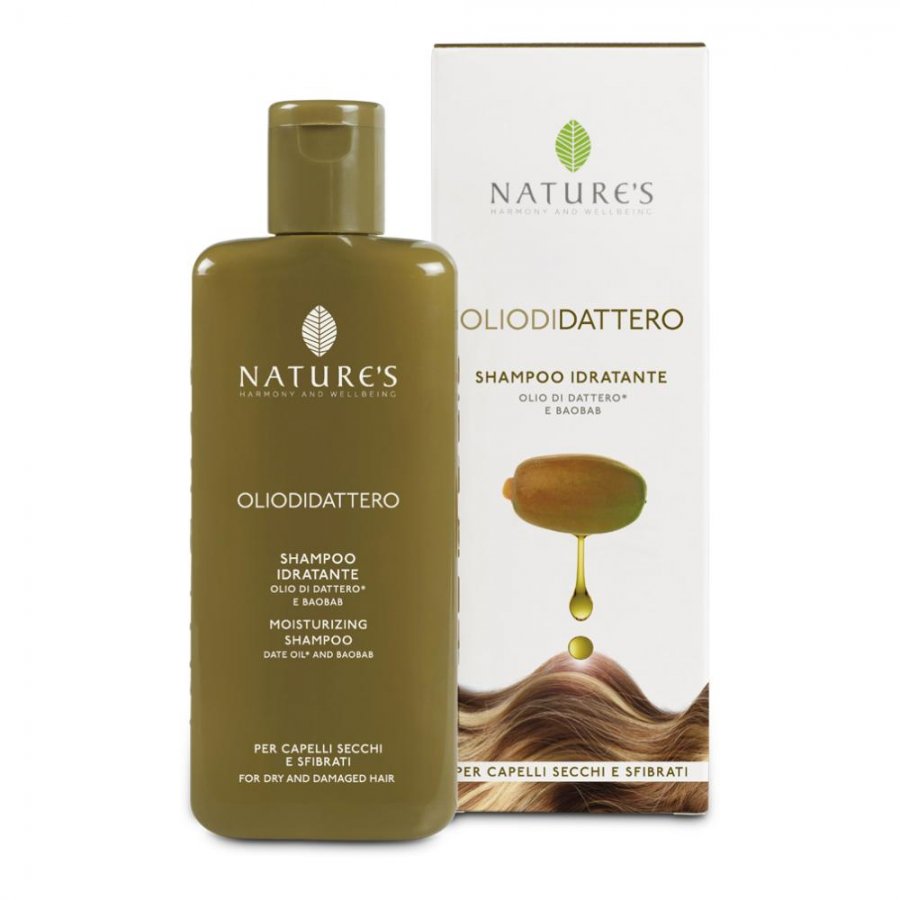 Nature's Olio Di Dattero Shampoo Idratante 200ml - Shampoo Idratante per Capelli Secchi e Disidratati