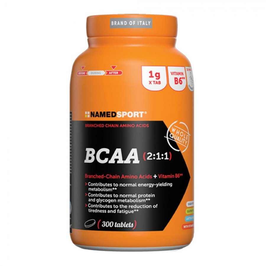 Named Sport - BCAA 2:1:1 300 Compresse - Integratore BCAA per recupero muscolare e resistenza - Alta qualità