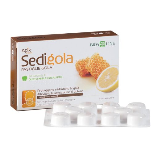Apix Propoli Sedigola Miele/Eucalipto 20 Pastiglie - Protezione e Idratazione per Gola Irritata