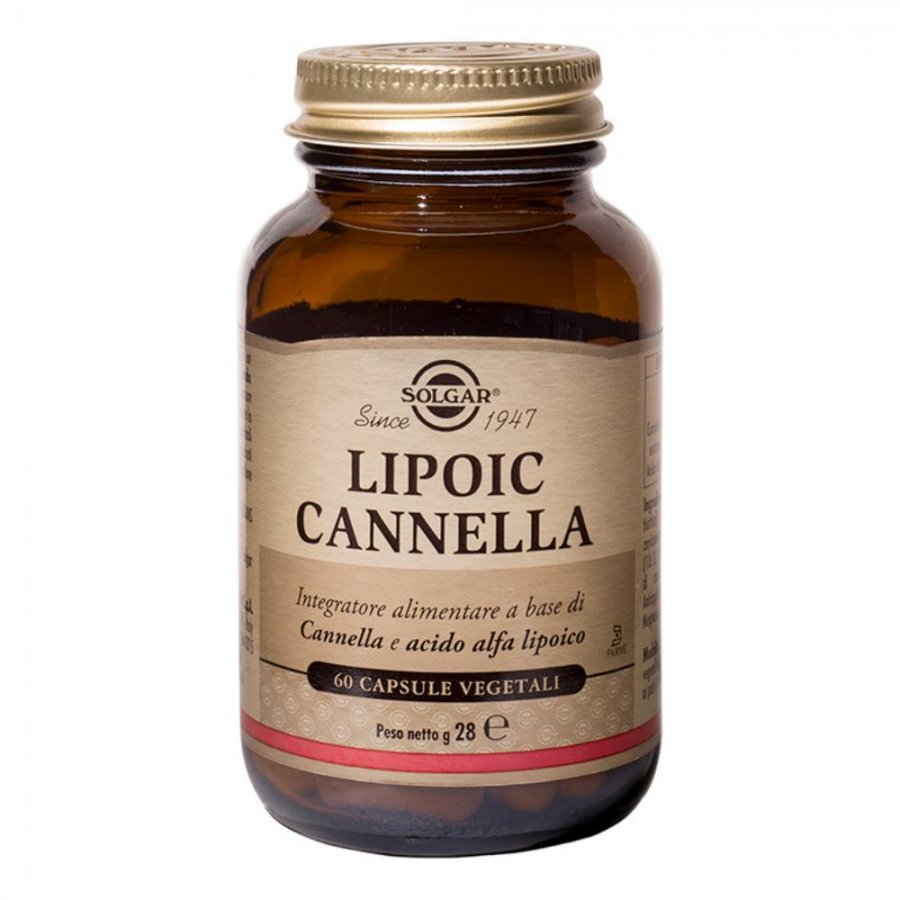 Solgar - Lipoic Cannella 60 Capsule: Integratore con Acido Alfa Lipoico e Cannella