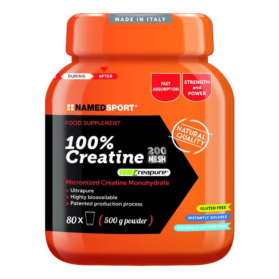NAMED SPORT - Creatina 100% 500g - Integratore di creatina monoidrato pura - Massimizza le tue prestazioni