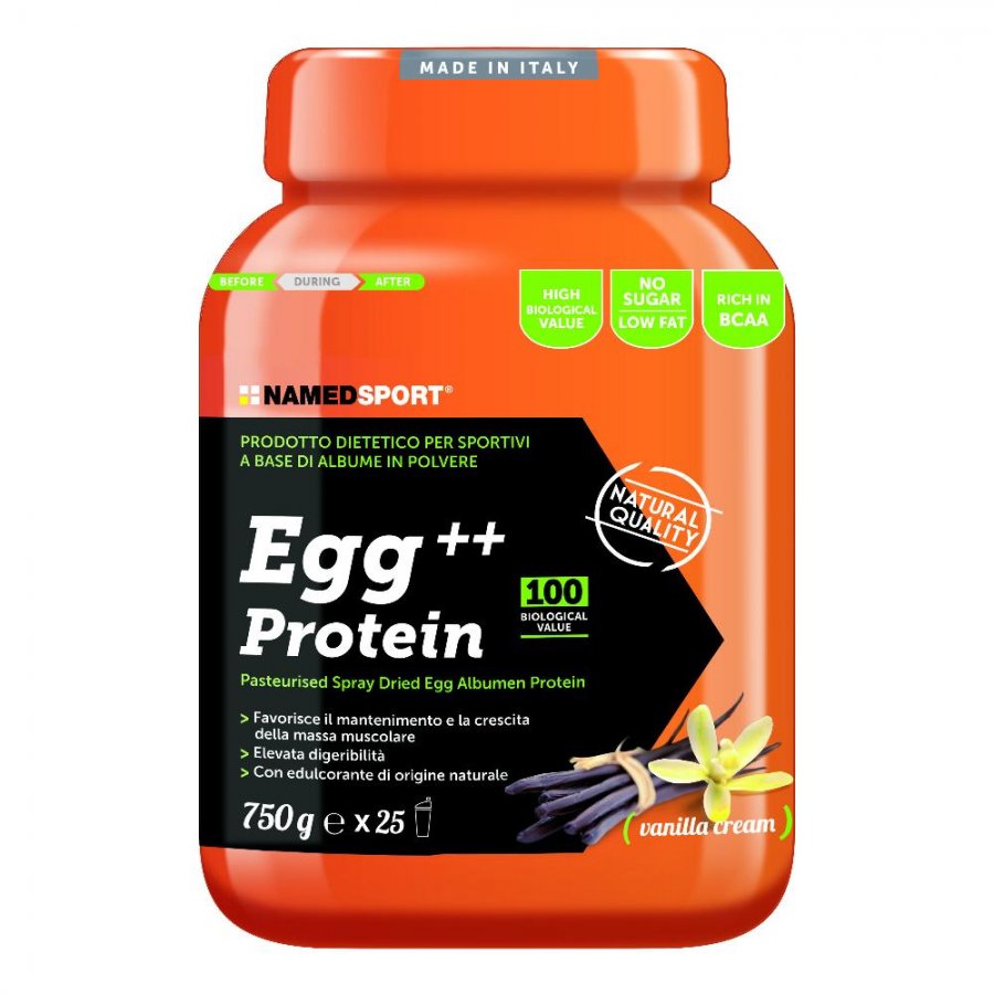 Named Sport Egg Protein Vanilla Cream 750g - Integratore Proteico all'Uovo per una Nutrizione Ottimale