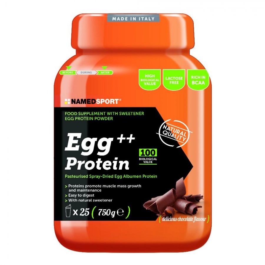 NAMED SPORT - Egg++ Protein Delicious Chocolate 750g - Integratore Proteico all'Uovo per un Gusto Delizioso e Nutrizione Ottimale