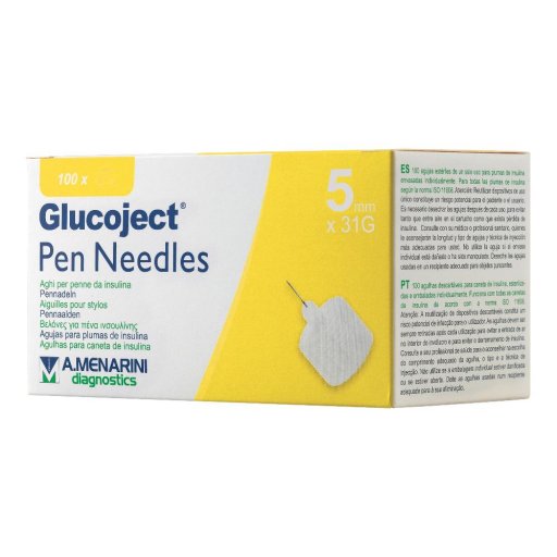 A. Menarini - Pen Needles 31g 5mm - Aghi per Penna da Insulina, Sterili, Monouso, Confezione da 100