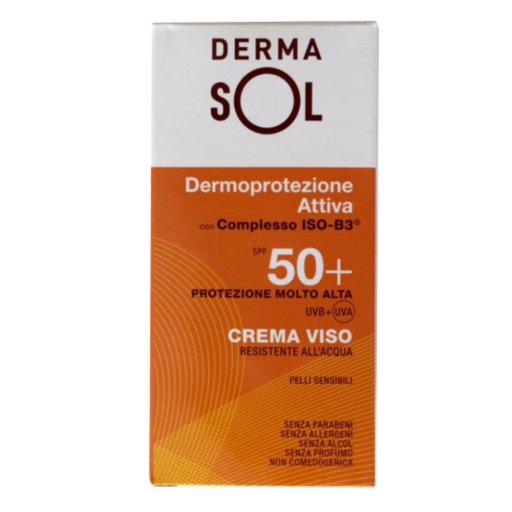 Dermasol Crema Viso Protezione Molto Alta SPF50+ 50ml - Protezione Avanzata con Complesso ISO-B3