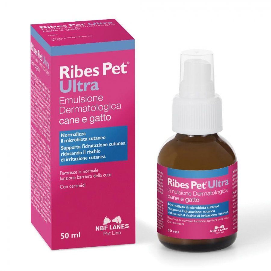 Ribes Pet Ultra Emulsione Dermatologica Cane e Gatto 50ml - Idratazione e Cura della Pelle
