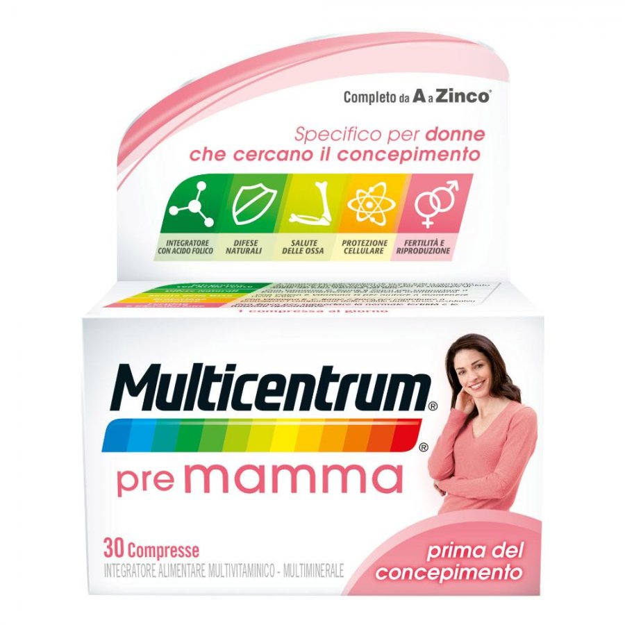 Multicentrum - Pre-Mamma 30 Compresse - Integratore per la Salute della Mamma in Gravidanza