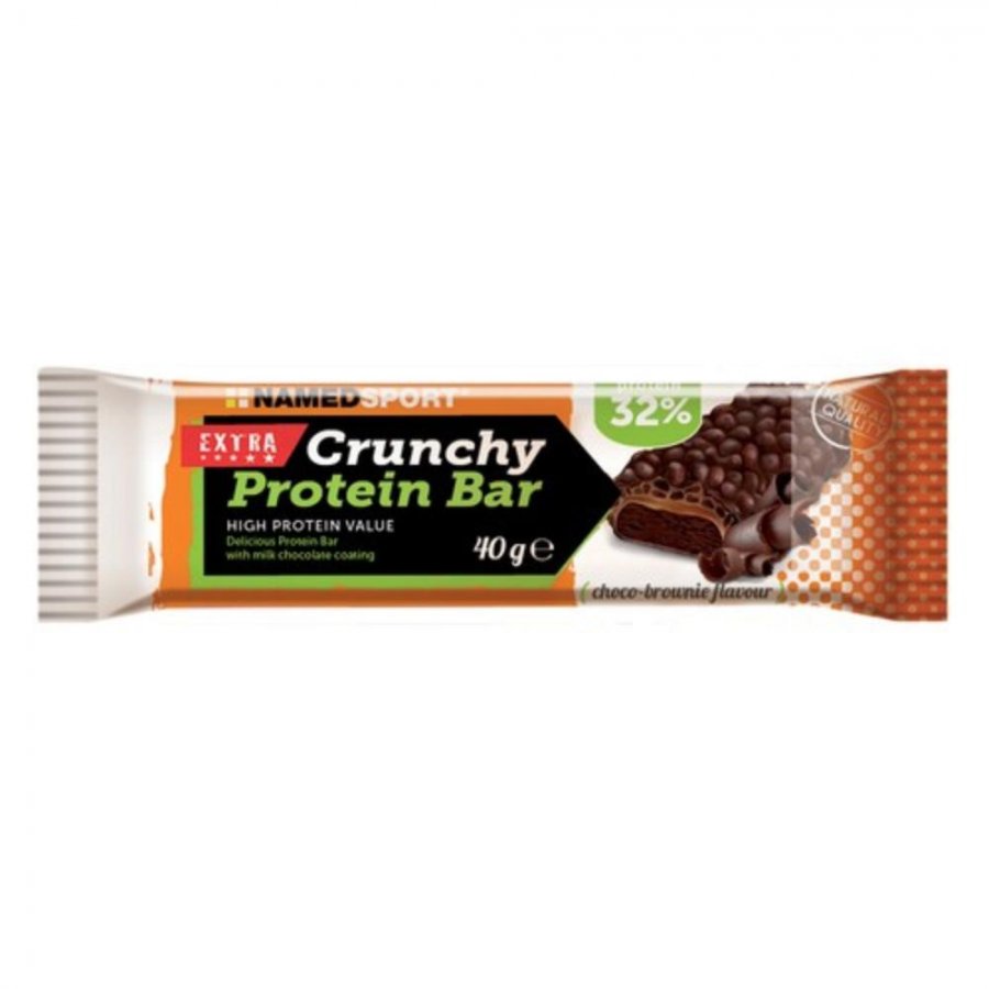 Named Sport - Crunchy Protein Bar 40g Gusto Choco-Brownie - Barretta Proteica Croccante al Gusto di Choco-Brownie