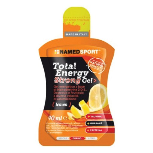 Named Sport - Total Energy Strong Gel 40ml Gusto Limone - Integratore Energetico per lo Sport