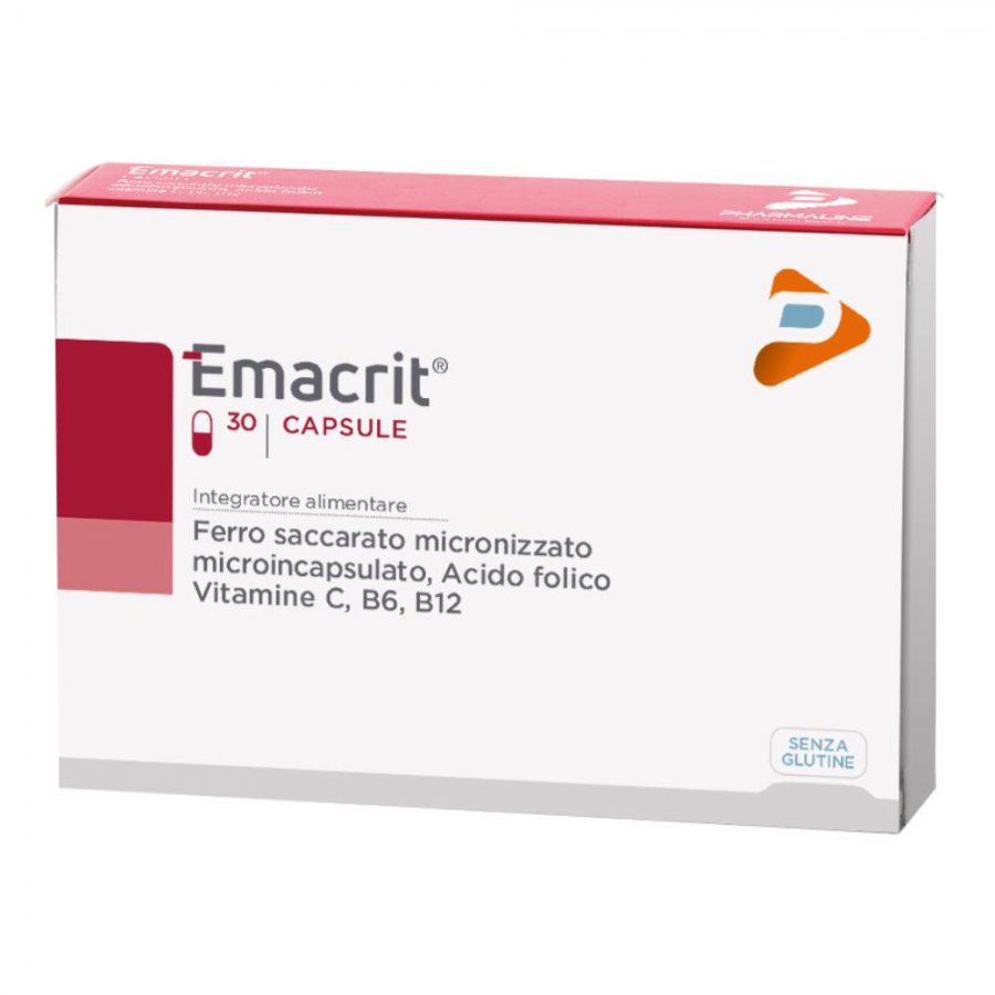 Pharma Line - Emacrit 30 Capsule: Integratore per il Supporto dell'Emoglobina e dei Globuli Rossi