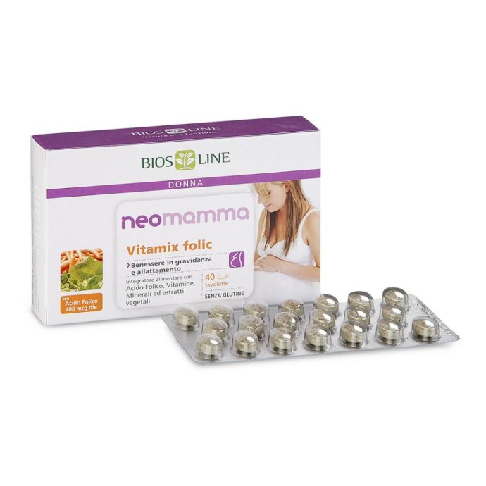 Neomamma Vitamix Folic Integratore Acido Folico - 40 Compresse - Supporto durante la Gravidanza