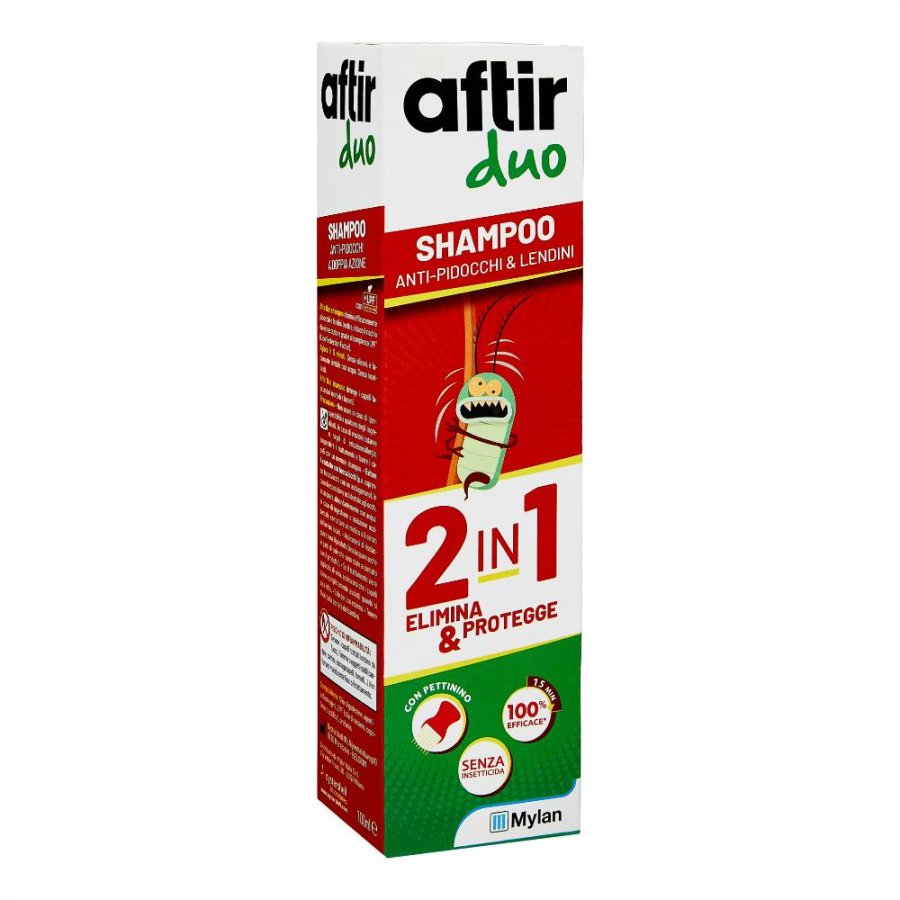 Aftir Duo Shampoo Antipidocchi 100 ml - Doppia Azione per l'Eliminazione Efficace dei Pidocchi
