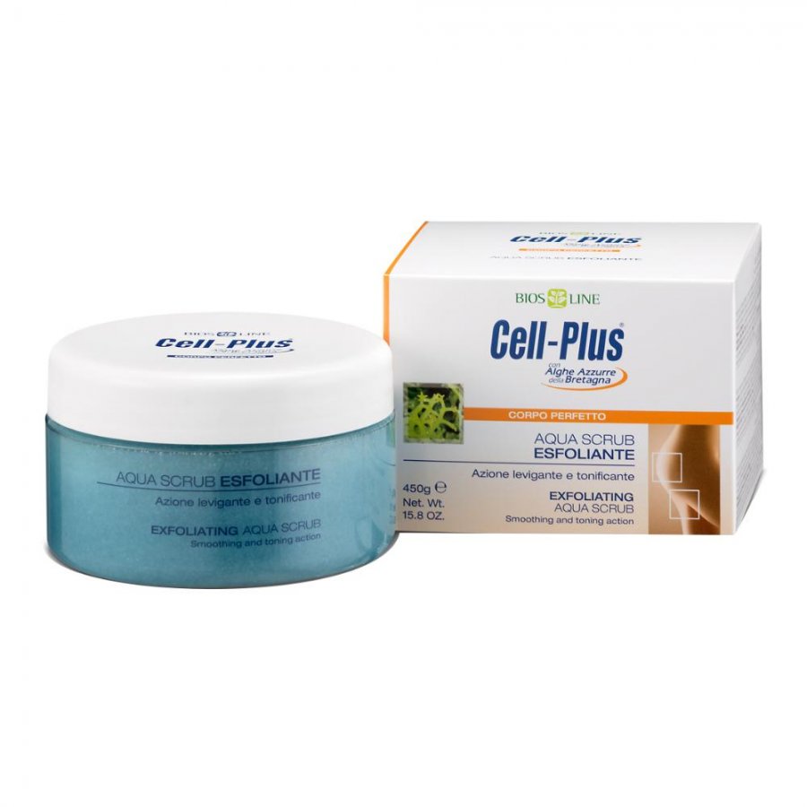 Cell Plus Aqua Scrub Esfoliante 450g - Esfoliante per il Corpo con Sali Marini e Alghe Azzurre