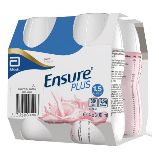 Ensure Plus - Bevanda dietetica Gusto Fragola 4X200 ml