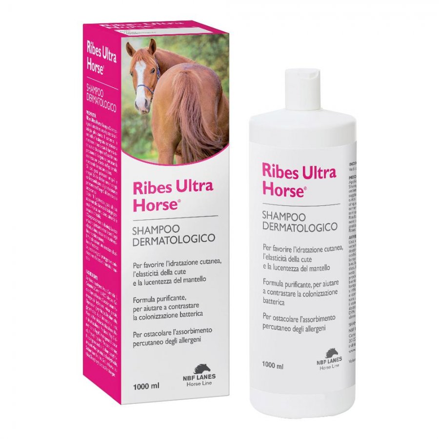 Ribes Horse Ultra Shampoo Dermatologico per l'Idratazione Cutanea 1000ml