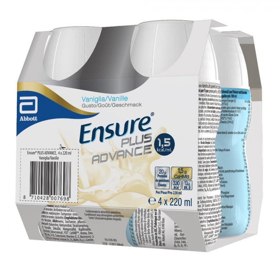 Ensure Plus Advance  - Supplemento nutrizionale Gusto Vaniglia 4 X 220 ml