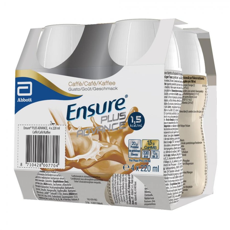 Ensure Plus Advance - Supplemento nutrizionale Gusto Caffè 4X220 ml