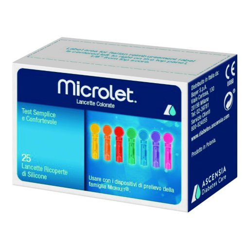 Controllo Glicemia Microlet Lancets - 25 Lancette Pungidito per Monitoraggio Glicemico