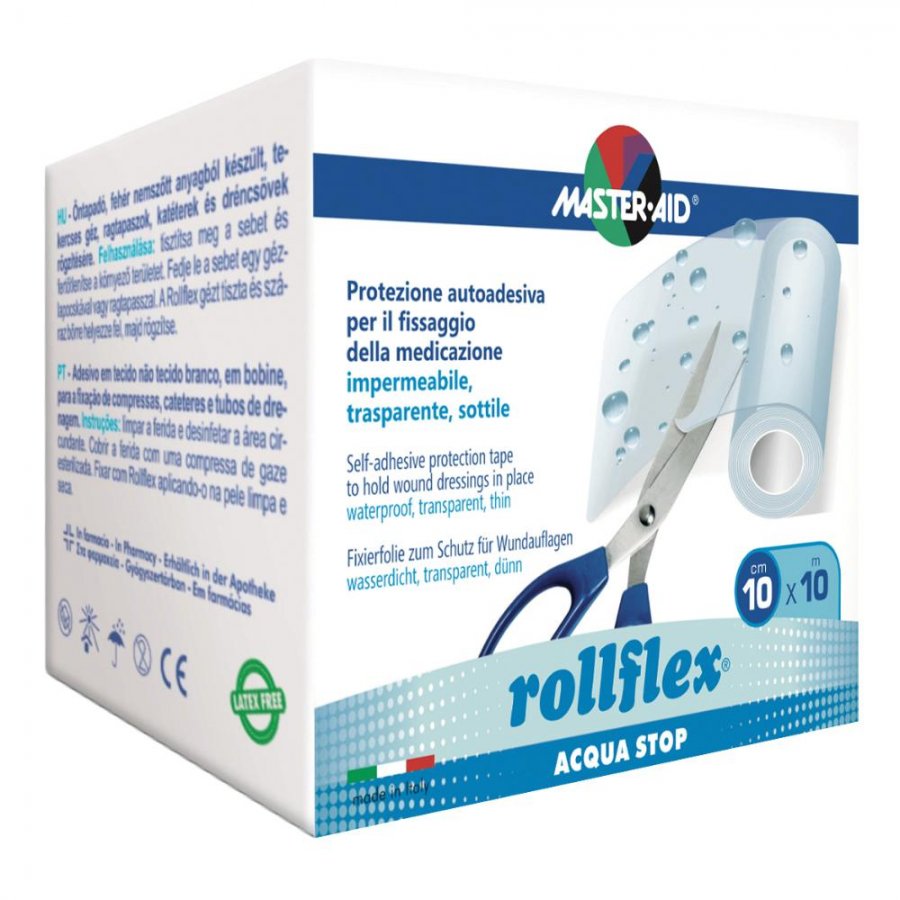 Master-Aid Rollflex Acqua-Stop Protezione Autoadesiva m 10 x 10 cm