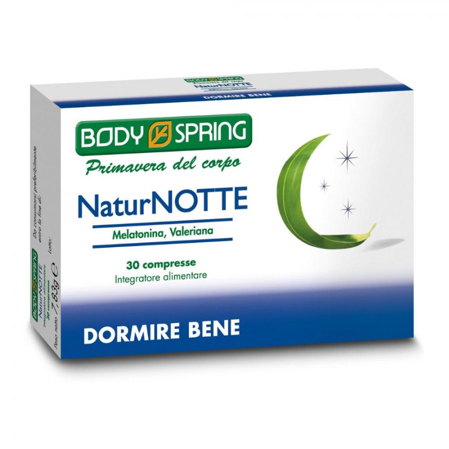 Angelini Body Spring Natur Notte Integratore Melatonina e Valeriana - 30 Compresse