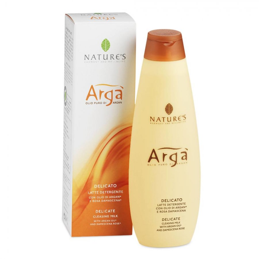 Nature's Argà Latte Detergente Delicato 200ml - Latte Detergente Viso e Occhi con Olio di Argan