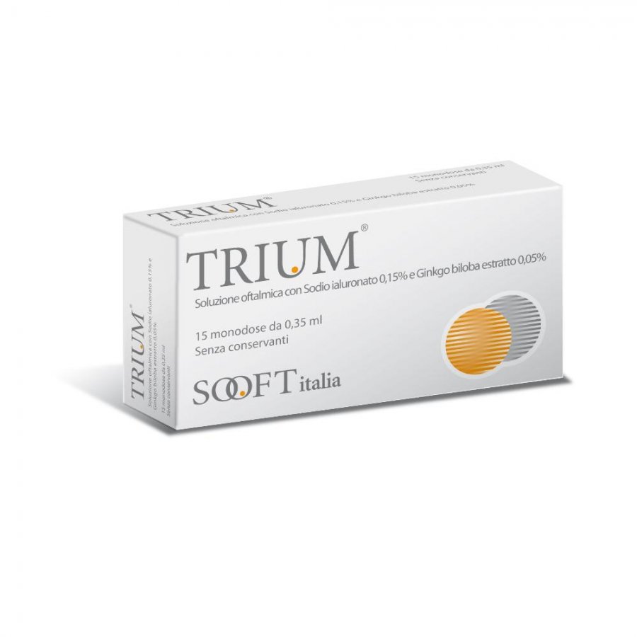 Trium - Soluzione Oftalmica 15 Flaconcini da 0,35ml, Trattamento per gli Occhi Stanchi e Arrossati