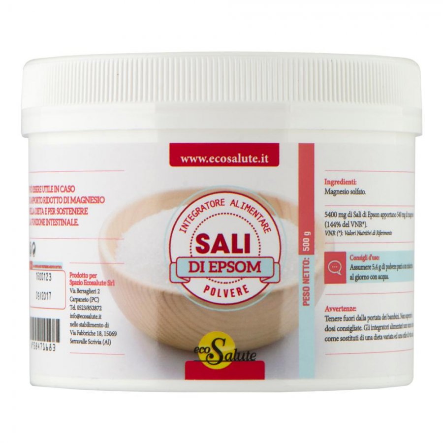 Sali Di Epsom Polvere 500g - Integratore Alimentare di Magnesio Solfato