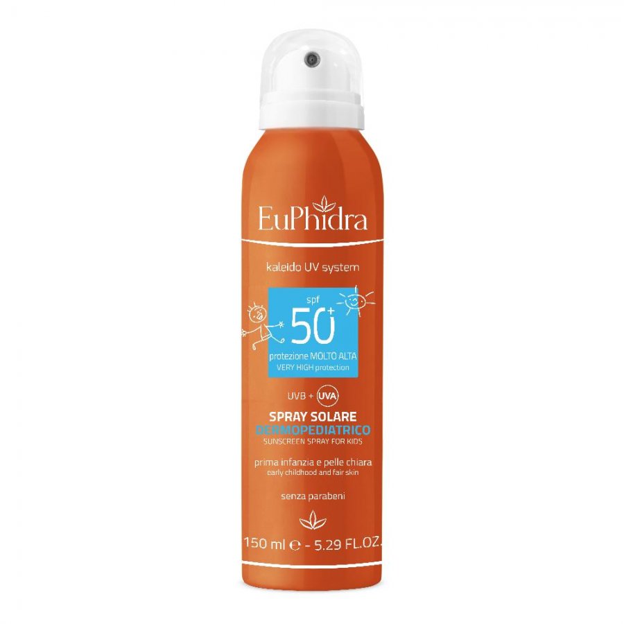 Euphidra - UV System SPF50+ Spray Dermopediatrico Bambini 150ml, Protezione Solare per Bambini