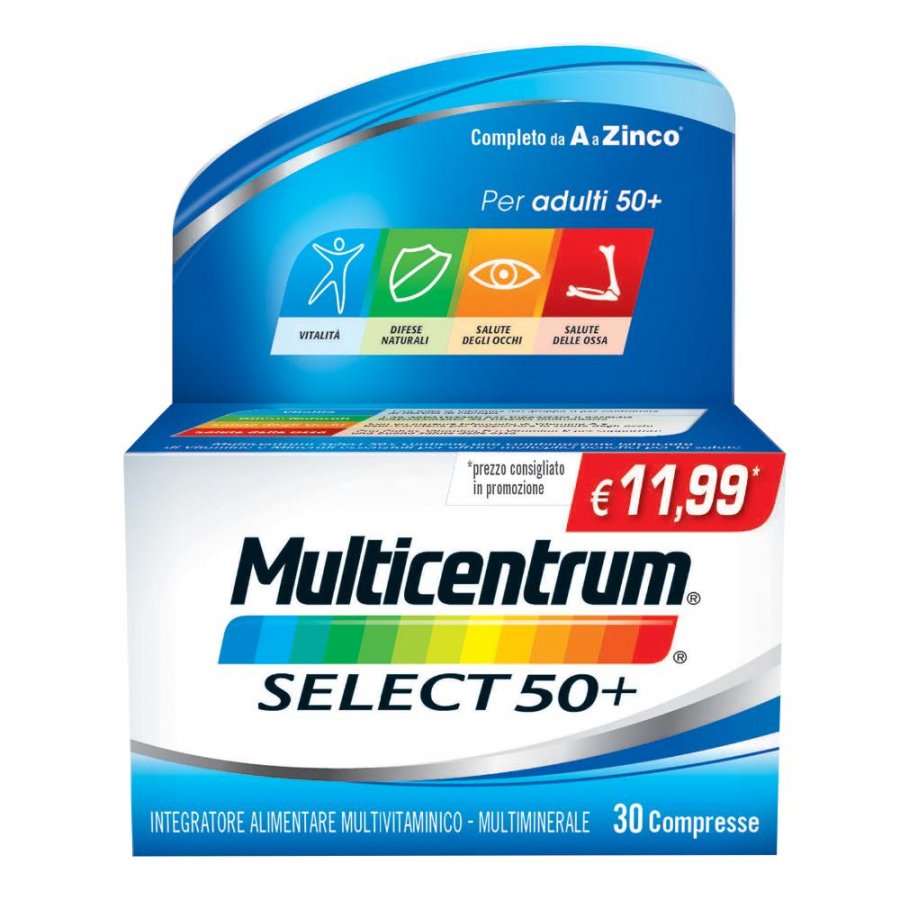 Multicentrum Select 50+ - Integratore alimentare multivitaminico 30 compresse