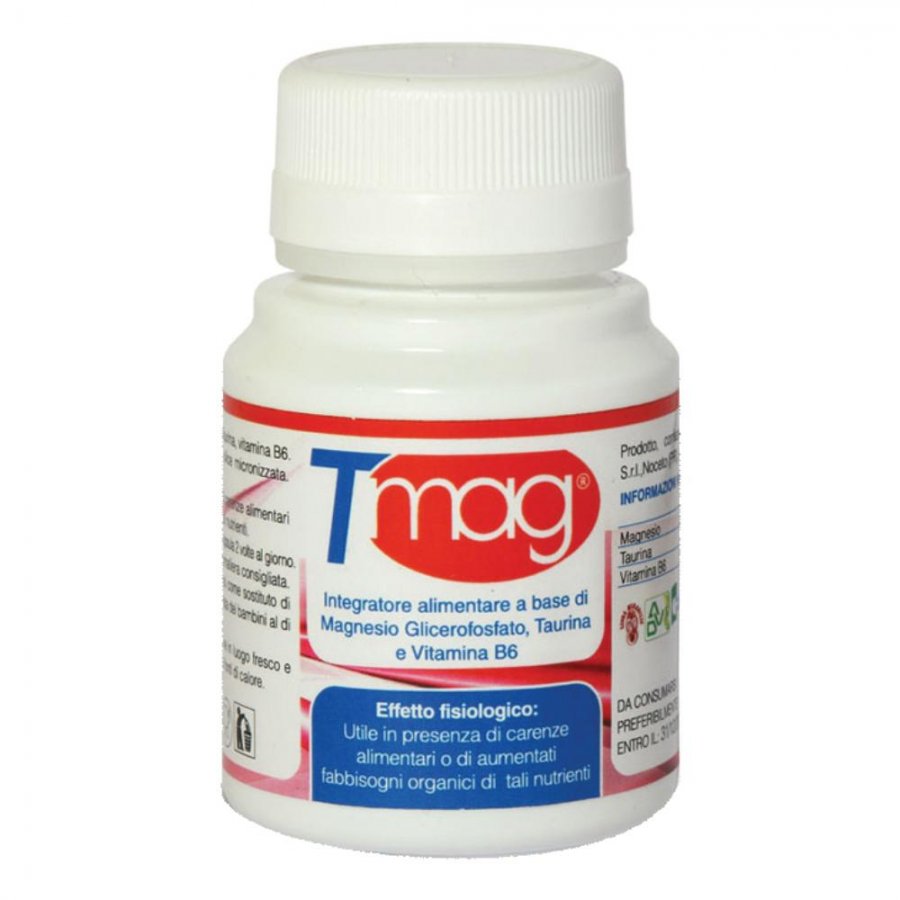 T-Mag Integratore di Magnesio con Taurina e Vitamina B6 - 60 Capsule
