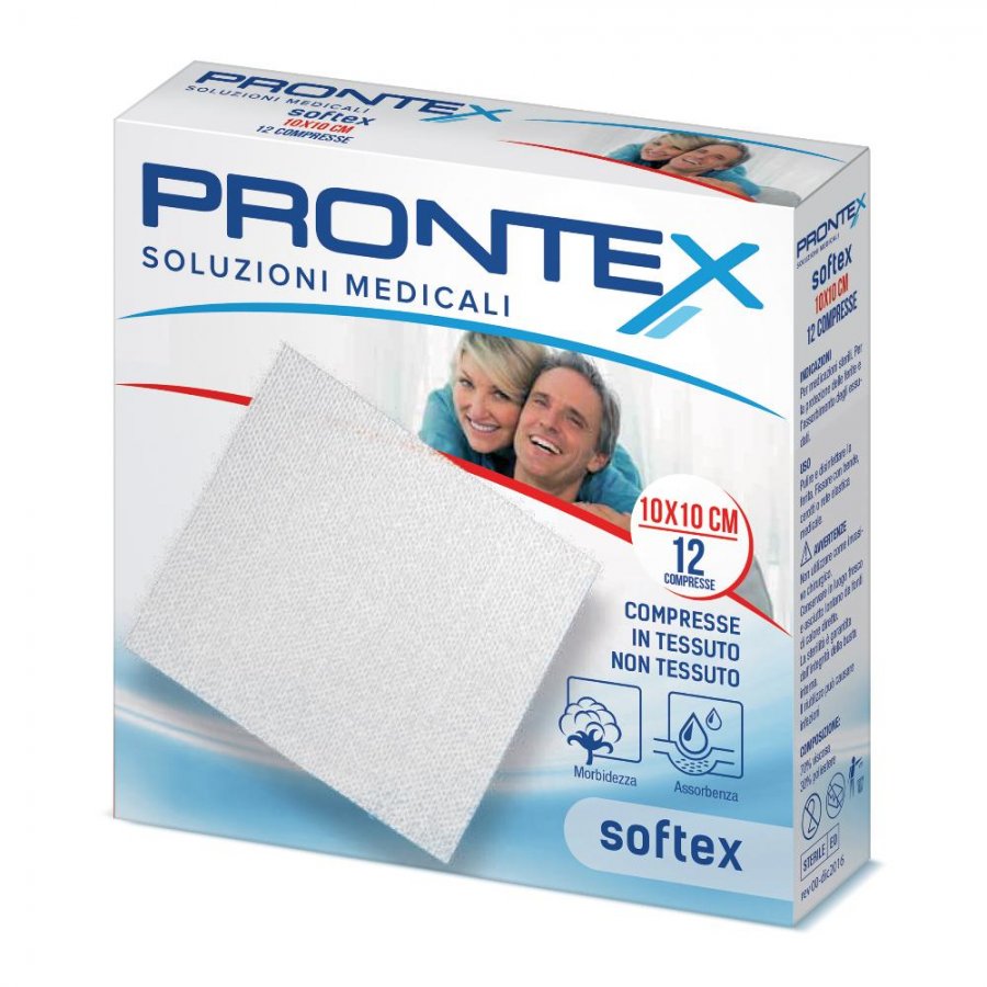 Prontex Softex Garza Tessuto Non Tessuto 10x10cm 12 Pezzi