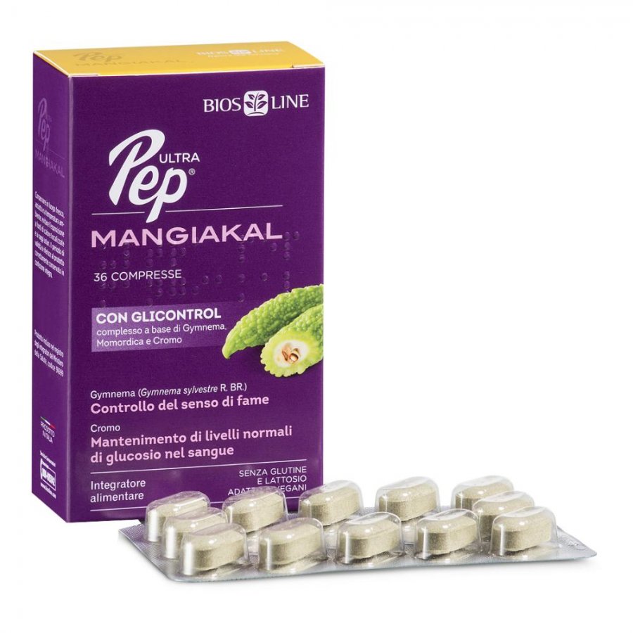 Ultra Pep Mangiakal Con Glicontrol 36 Compresse - Integratore Vegetale Senza Glutine e Lattosio