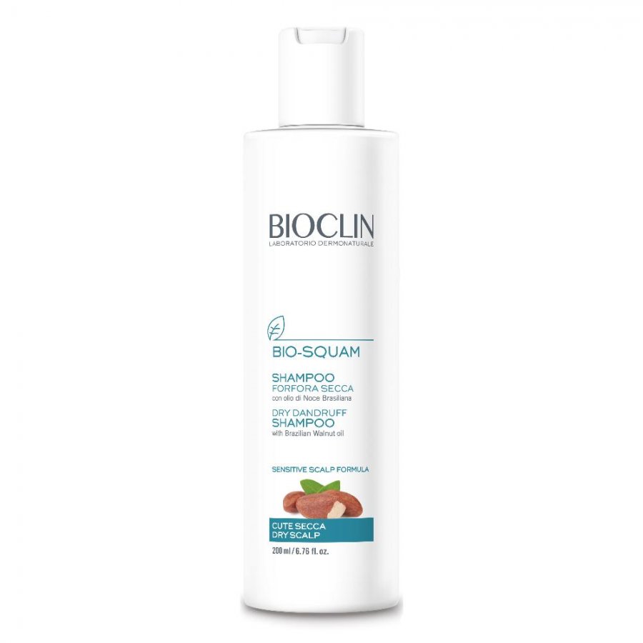 Bioclin Bio Squam Shampoo Forfora Secca 200ml - Detergente Nutriente per Capelli Forti e Senza Forfora