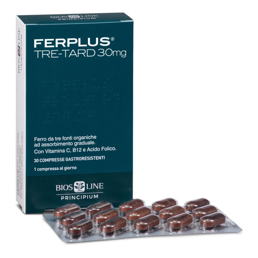 Ferplus Tre-Tard 30mg 30 Compresse - Integratore di Ferro a Rilascio  Graduale