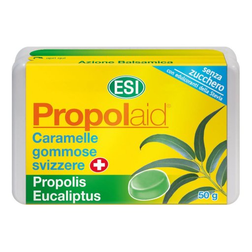 ESI Propolaid Caramelle Gommose Eucalipto con Propoli, 50g - Sollievo Naturale per Gola e Vie Aeree