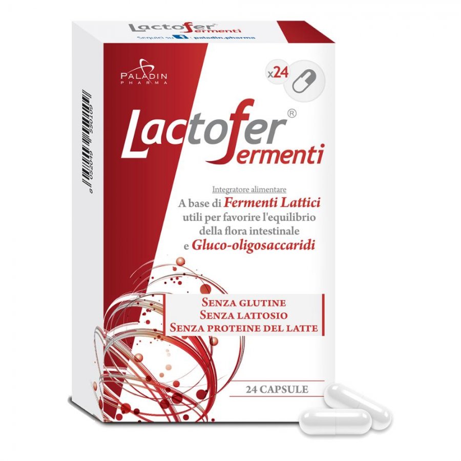 Lactofer Fermenti - 24 Capsule - Integratore Alimentare per il Dismicrobismo Intestinale - Lactofer