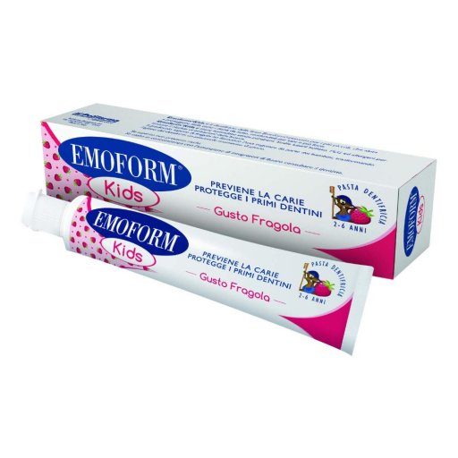 Emoform Kids Dentifricio Gusto Fragola 50 ml - Dentifricio per Bambini con Fluoro