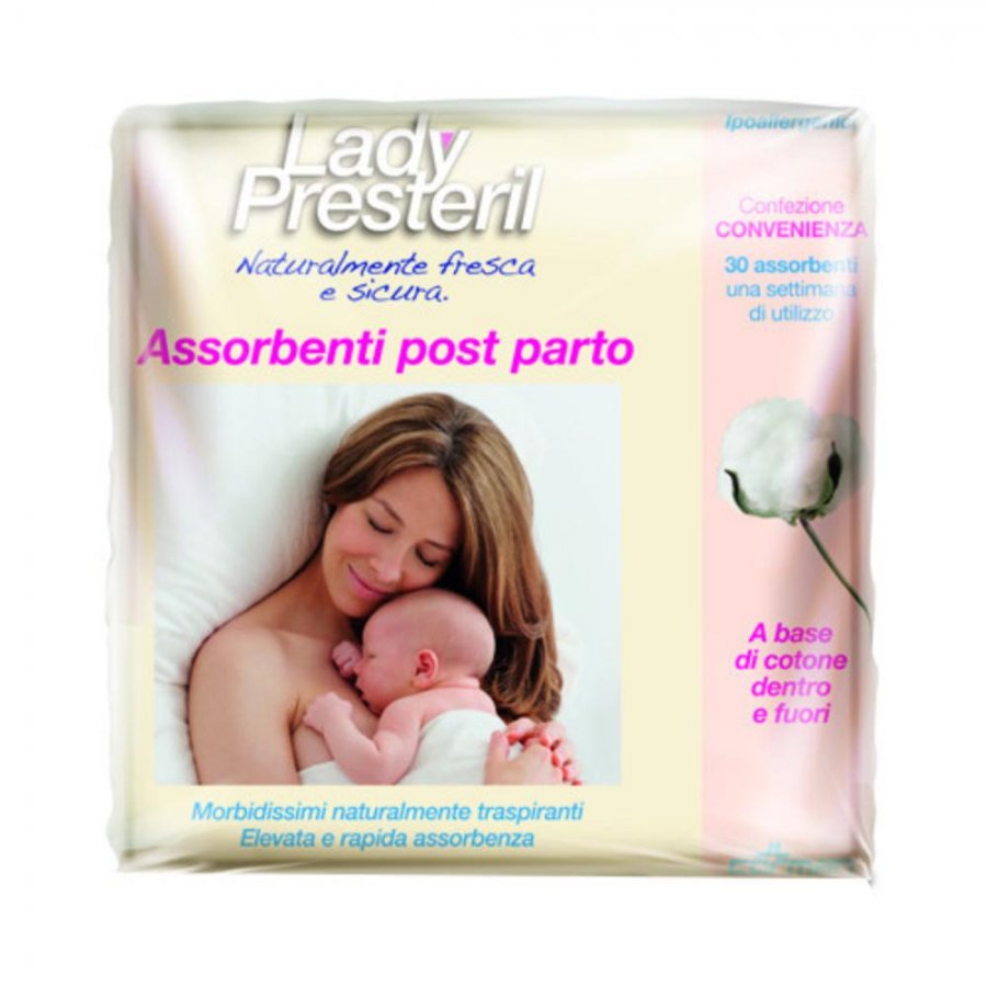 Lady Presteril - Assorbenti Postparto 30 Pezzi - Protezione e Comfort dopo il Parto