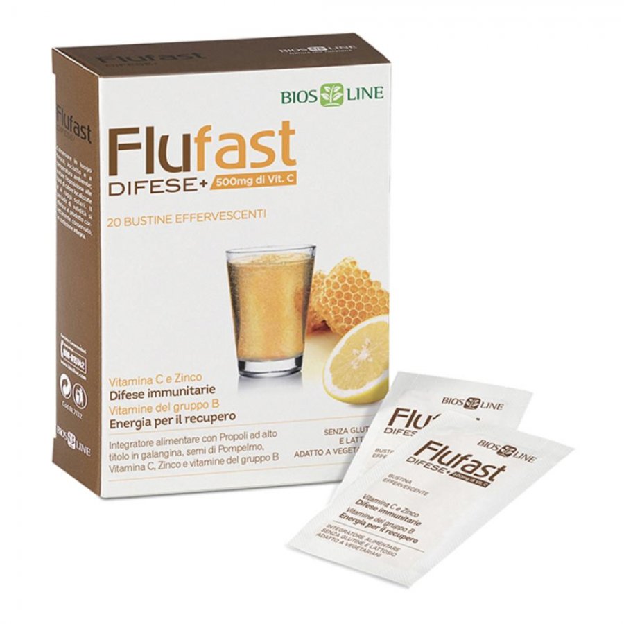 Apix Flufast Difese+ 20 Bustine Effervescenti - Integratore con Propoli, Vitamina C e Zinco